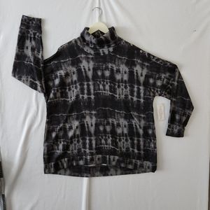 NWT French Laundry Tie Dye Gray long sleeve sweater Turtle Neck Size 2XL.